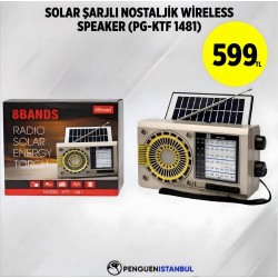SOLAR ŞARJLI NOSTALJİK WİRELESS SPEAKER (PG-KTF 1481)