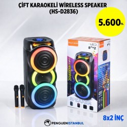 ÇİFT KARAOKELİ WİRELESS SPEAKER (HS-KOLAV D2836)