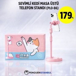 SEVİMLİ KEDİ MASA ÜSTÜ TELEFON STANDI (PLO-B6)