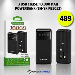 3 USB ÇIKIŞLI 10.000 MAH POWERBANK (SH-YK PB5052)