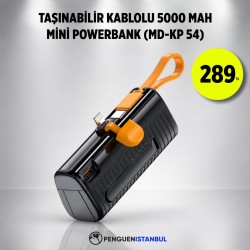 TAŞINABİLİR KABLOLU 5000 MAH MİNİ POWERBANK (MD-KP 54)