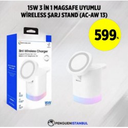 15W 3 İN 1 MAGSAFE UYUMLU WİRELESS ŞARJ STAND (AC-AW 13)