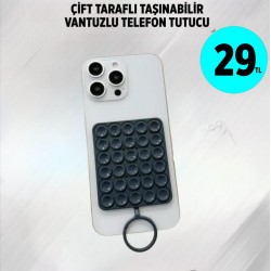 ÇİFT TARAFLI TAŞINABİLİR VANTUZLU TELEFON TUTUCU (İZM)