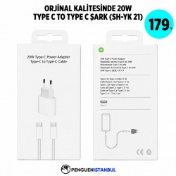 ORJİNAL KALİTESİNDE 20W TYPE C TO TYPE C ŞARJ (SH-YK 21)