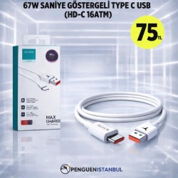 67W SANİYE GÖSTERGELİ TURBO TYPE C USB (HD-C 16ATM)