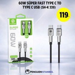 60W SÜPER FAST TYPE CTO TYPE C USB (SH-K 339)