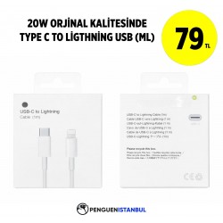 20W ORJİNAL KALİTESİNDE TYPE C TO LİGHTNİNG USB (ML)
