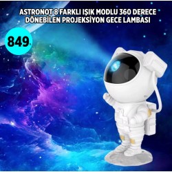 ASTRONOT 8 FARKLI IŞIK MODLU 360 DERECE DÖNEBİLEN PROJEKSİYON GECE LAMBASI