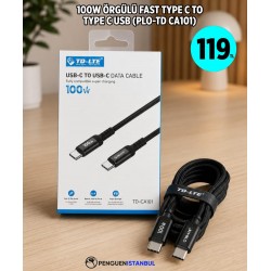 100W ÖRGÜLÜ FAST TYPE CTO TYPE C USB (PLO-TD CA101)
