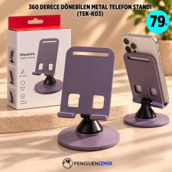 360 DERECE DÖNEBİLEN METAL TELEFON STANDI (TEK-K03)