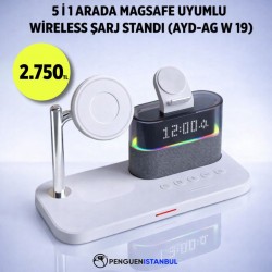 5 İ 1 ARADA MAGSAFE UYUMLU WİRELESS ŞARJ STANDI (AYD-AG W 19)