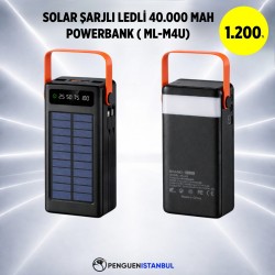 SOLAR ŞARJLI LEDLİ 40.000 MAH POWERBANK (ML-M4U)