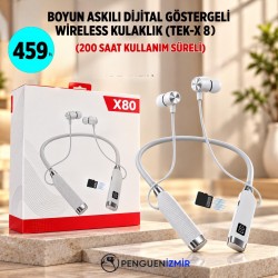 BOYUN ASKILI DİJİTAL GÖSTERGELİ WİRELESS KULAKLIK (TEK-X8)