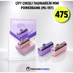 ÇİFT ÇIKIŞLI TAŞINABİLİR MİNİ POWERBANK (ML-197)