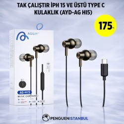 TAK ÇALIŞTIR İPH 15 VE ÜSTÜ TYPE C KULAKLIK (AYD-AG HI5)