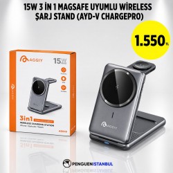 15W 3 İN 1 MAGSAFE UYUMLU WİRELESS ŞARJ STAND (AYD-V CHARGEPRO)