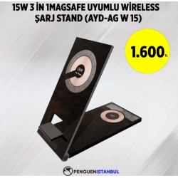 15W 3 İN 1 MAGSAFE UYUMLU WİRELESS ŞARJ STAND (AYD-AG W 15)