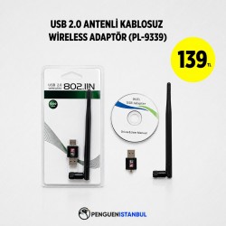 USB 2.0 ANTENLİ KABLOSUZ WİRELESS ADAPTÖR (PL-9339)